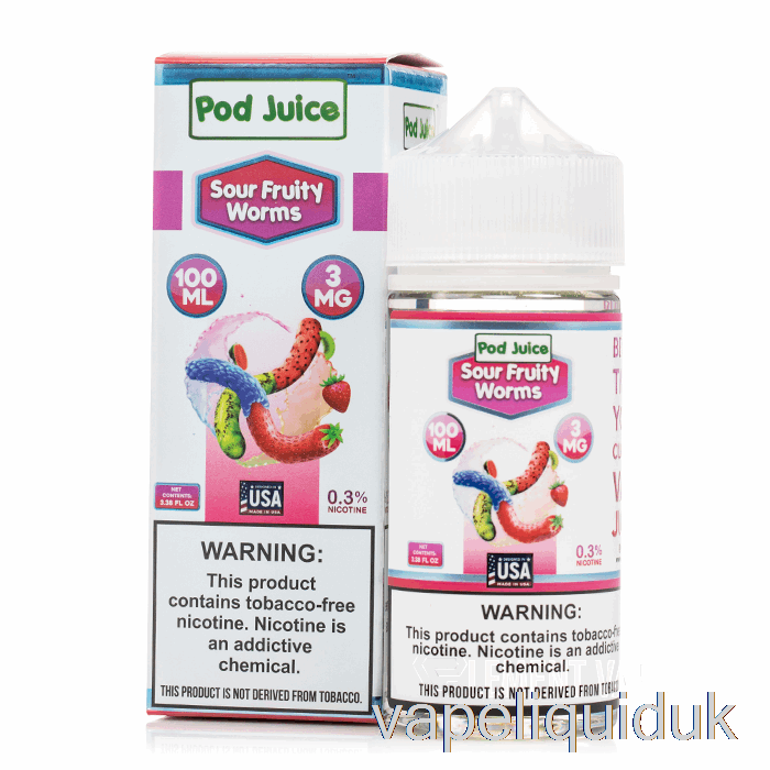Sour Fruity Worms - Pod Juice - 100mL 12mg Vape Liquid